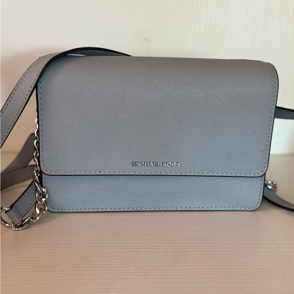 Michael Kors Gray Crossbody Bag with Chain Strap